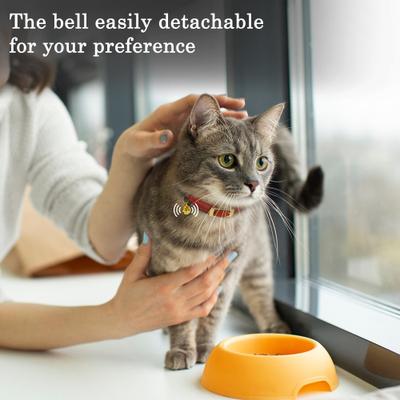 Show full view: OOPSDOGGY Rolled Leather Reflective Cat Collar with Bell & Safety Elastic Strap, Brown, 8 to 11-in neck, 3/8-in wide slide 8 of 9