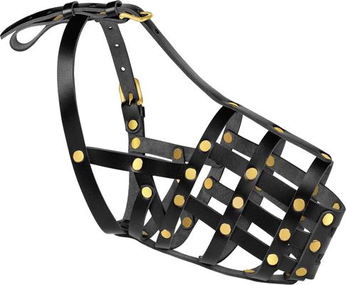 Show full view: OOPSDOGGY Breathable Secure Basket Leather German Shepherd Dog Muzzle, Black, Medium slide 7 of 7