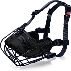 OOPSDOGGY Adjustable Breathable Wire Basket Metal Rottweiler Dog Muzzle, Black