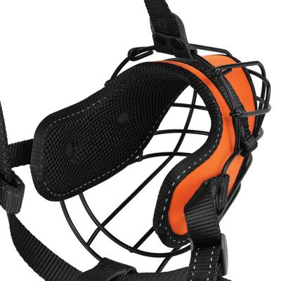 Show full view: OOPSDOGGY Adjustable Nylon Metal Reflective Mask Secure Wire Basket Pitbull Dog Amstaff Soft Cage Muzzle, Orange slide 8 of 9