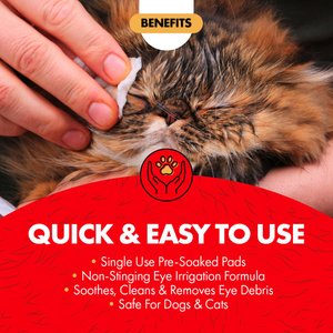 Miracle Care Sterile Eye Wash Pads for Dogs & Cats, 90 count