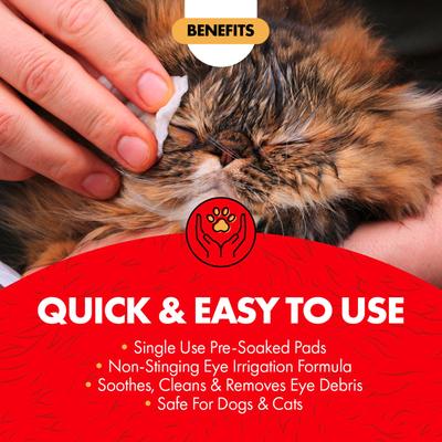 Show full view: Miracle Care Sterile Eye Wash Pads for Dogs & Cats, 90 count slide 3 of 12
