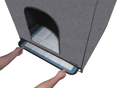 Show full view: Pet Gear Pro Pawty FreeStanding Cat Litter Box Enclosure, Soft Charcoal, Large slide 3 of 4