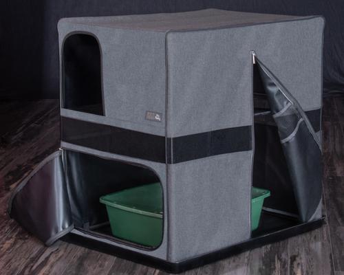 Show full view: Pet Gear Pro Pawty Space-Saver Cat Litter Box Enclosure, Soft Charcoal slide 2 of 6