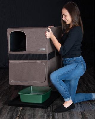 Show full view: Pet Gear Pro Pawty Space-Saver Cat Litter Box Enclosure, Espresso slide 5 of 6