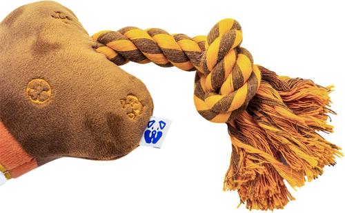 Show full view: PAWTY TOYS PAWTY Bone Tug Rope Squeaky Plush Dog Toy slide 3 of 4
