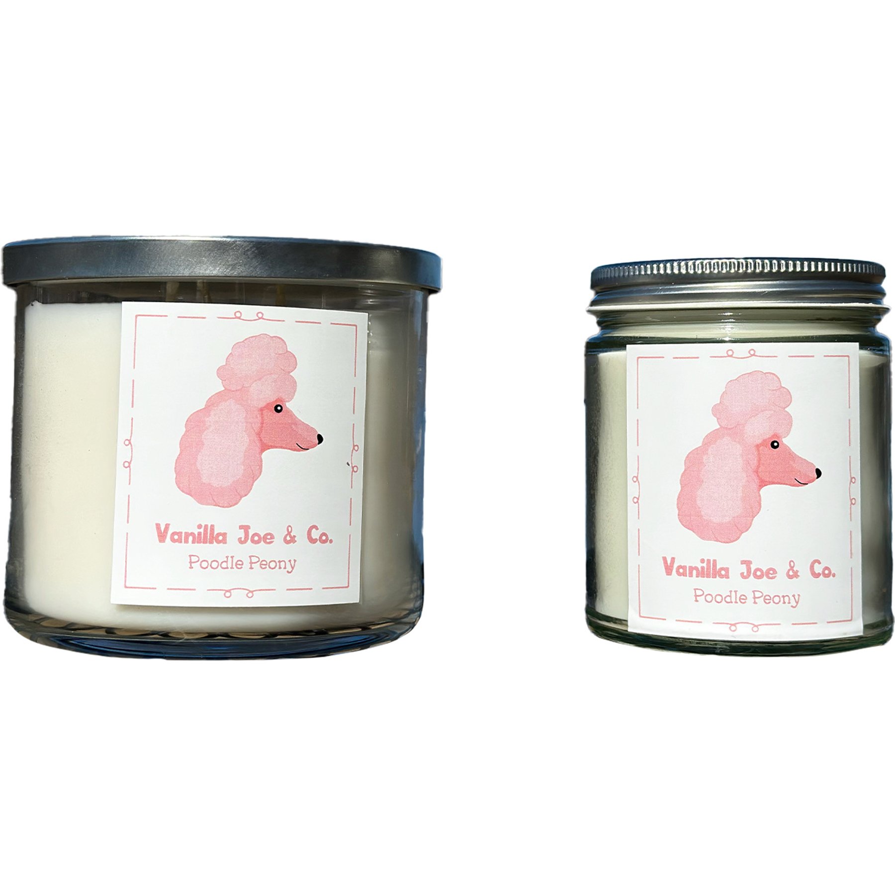 Vanilla Joe & Co. Poodle Peony Candle, 18-oz jar
