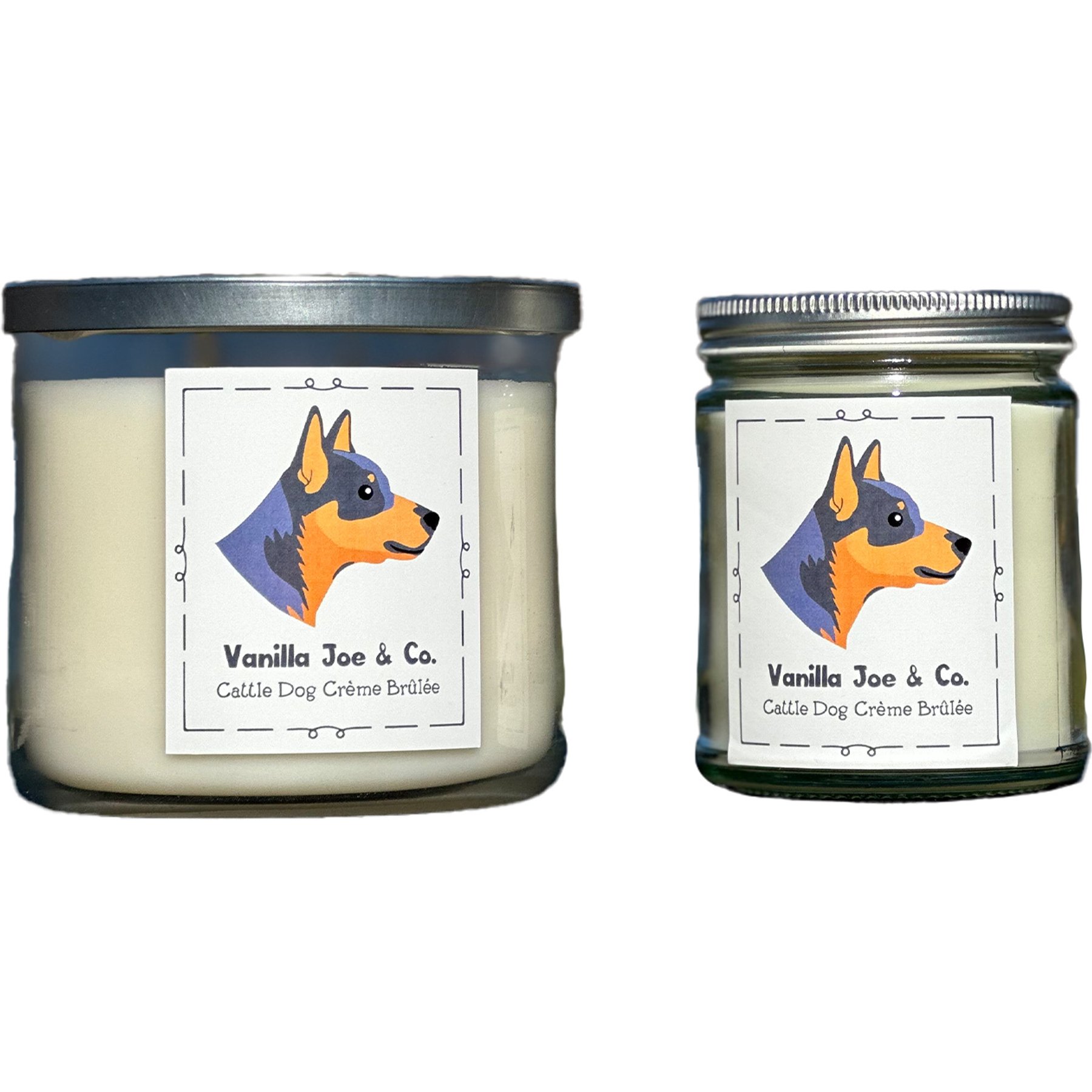 Vanilla Joe & Co. Cattle Dog Crème Brûlée Candle, 9-oz jar