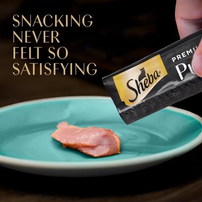 Show full view: Sheba Premium Puree Smoked Salmon Flavor Grain-Free Lickable Cat Treats, 0.49-oz tube, 4 count slide 6 of 8