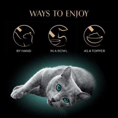 Show full view: Sheba Premium Puree Seared Tuna Flavor Grain-Free Lickable Cat Treats, 0.49-oz tube, 4 count slide 8 of 9