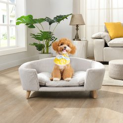 jansno Elevated Corduroy Dog Bed, Beige
