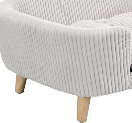 Show full view: Bencmate Corduroy Couch Elevated Dog & Cat Bed with Wood Legs, 30.25 x 21.75 x 14-in, Beige slide 5 of 9