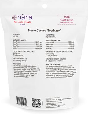 Show full view: Cafe Nara 100% Goat Liver Air Dried Dog Treats, 3.5-oz bag slide 3 of 9