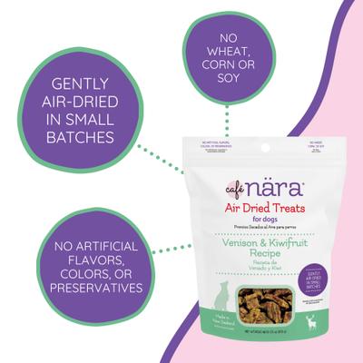 Show full view: Cafe Nara Venison & Kiwifruit Air Dried Dog Treats, 3.5-oz bag slide 5 of 8