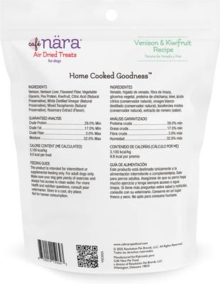 Show full view: Cafe Nara Venison & Kiwifruit Air Dried Dog Treats, 3.5-oz bag slide 3 of 8