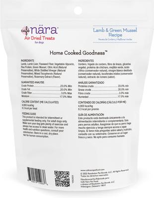 Show full view: Cafe Nara Lamb & Green Mussel Air Dried Dog Treats, 3.5-oz bag slide 3 of 7
