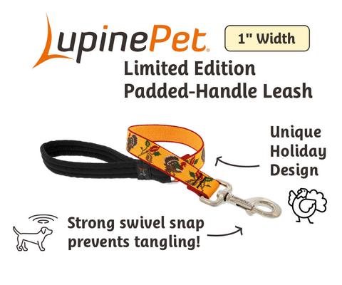 Show full view: LupinePet Thanksgiving Turkeys Padded Handle Dog Leash, Turkey Trot, Short: 2-ft long, 1-in wide slide 2 of 5