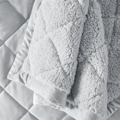 Allisandro Diamond Quilted Reversible Velvet & Sherpa Dog Bed Blanket, Grey, King slide 2 of 7