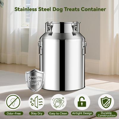 Show full view: UPSKY Airtight Hangable Lid Stainless Steel Dog & Cat Food Storage Container with Scoop, 21-lb slide 5 of 8