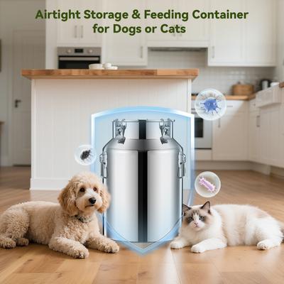 Show full view: UPSKY Airtight Hangable Lid Stainless Steel Dog & Cat Food Storage Container with Scoop, 21-lb slide 7 of 8