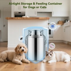 Newget Metal Stainless Steel Dog Food Storage Container with Airtight Hangable Lid, Small: 13-lb slide 2 of 7