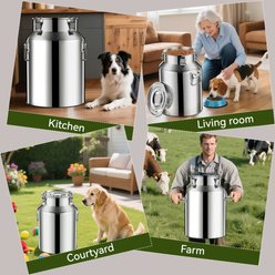 UPSKY Airtight Hangable Lid Stainless Steel Dog & Cat Food Storage Container with Scoop, 13-lb slide 2 of 7
