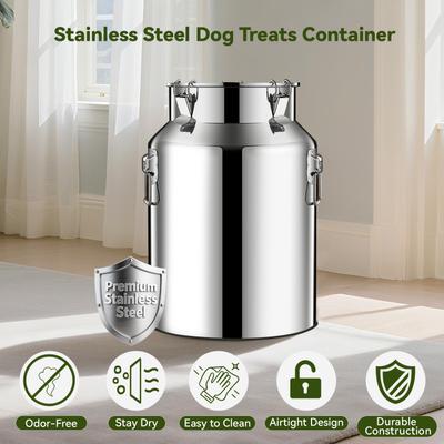 Show full view: UPSKY Airtight Hangable Lid Stainless Steel Dog & Cat Food Storage Container with Scoop, 13-lb slide 5 of 8