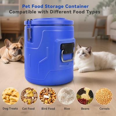 Show full view: UPSKY Stainless Steel & Durable Plastic Airtight Dog & Cat Food Storage Container with Lid & Scoop, Blue, 20-lb slide 5 of 7