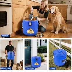 UPSKY Stainless Steel & Durable Plastic Airtight Dog & Cat Food Storage Container with Lid & Scoop, Blue, 15-lb slide 2 of 7