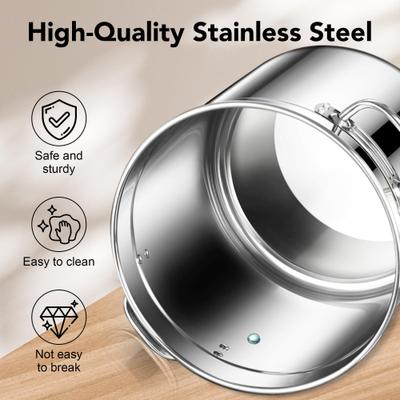 Show full view: UPSKY Stainless Steel Airtight 1 Large & 2 Small Dog & Cat Food Storage Containers with Scoop, 15-lb slide 6 of 8