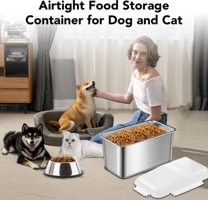 Show full view: UPSKY Stainless Steel Airtight Dry Dog, Cat & Bird Seed Food Storage Container with Scoop, 16-lb, White slide 7 of 7
