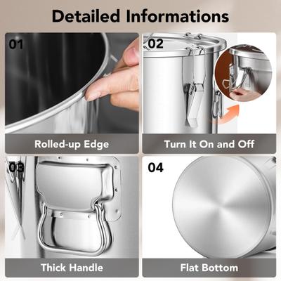Show full view: UPSKY Stainless Steel Airtight 1 Large & 2 Small Dog & Cat Food Storage Containers with Scoop, 15-lb slide 4 of 8