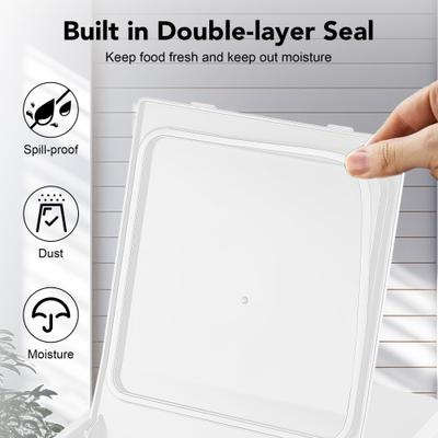 Show full view: UPSKY Stainless Steel Airtight Dry Dog, Cat & Bird Seed Food Storage Container with Scoop, 16-lb, White slide 5 of 7