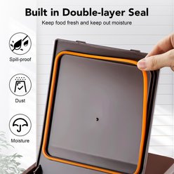 UPSKY Stainless Steel Airtight Dry Dog, Cat & Bird Seed Food Storage Container with Scoop, 16-lb, Brown slide 2 of 7