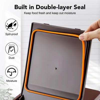 Show full view: UPSKY Stainless Steel Airtight Dry Dog, Cat & Bird Seed Food Storage Container with Scoop, 16-lb, Brown slide 5 of 7