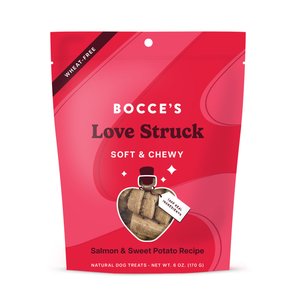 Bocce's Bakery Love Struck Salmon & Sweet Potato Flavor Soft & Chewy Dog Treats, 6-oz bag