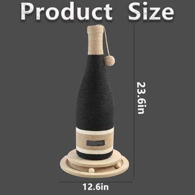 Show full view: NonoPets Champagne Bottle 24.8-in Hemp Cat Scratching Post, Without Ball Tunnel slide 3 of 10
