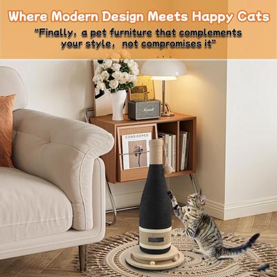 Show full view: NonoPets Champagne Bottle 24.8-in Hemp Cat Scratching Post, Without Ball Tunnel slide 4 of 10