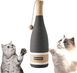 NonoPets Champagne Bottle 24.8-in Hemp Cat Scratching Post, with Ball Tunnel