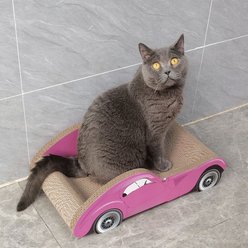 NonoPets Sports Car Scratcher Lounge Cat Bed, Pink