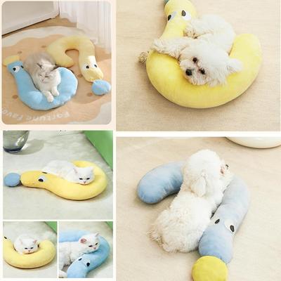 Show full view: NonoPets Soft C-Shaped Pet Dog & Cat Pillow, Yellow slide 8 of 9