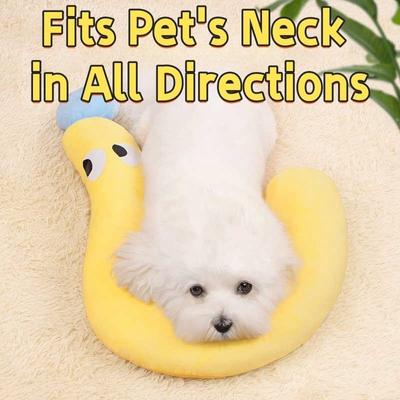 Show full view: NonoPets Soft C-Shaped Pet Dog & Cat Pillow, Yellow slide 4 of 9