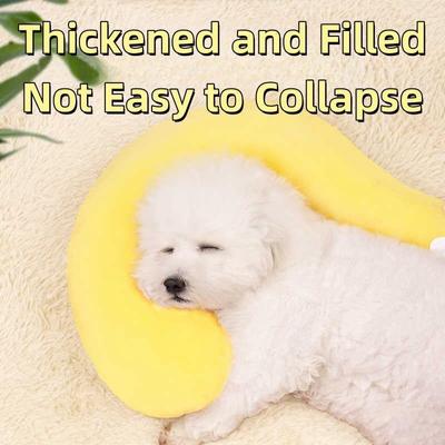 Show full view: NonoPets Soft C-Shaped Pet Dog & Cat Pillow, Yellow slide 6 of 9