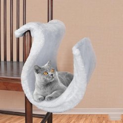NonoPets S-Shaped Hanging Hammock Elevated Cat Bed, Grey