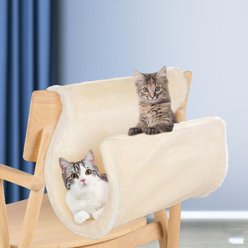 NonoPets S-Shaped Hanging Hammock Elevated Cat Bed, Beige