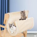 NonoPets S-Shaped Hanging Hammock Elevated Cat Bed, Beige