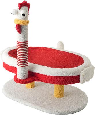 Show full view: NonoPets Chicken-Shaped Elevated Cat Plush Bed with Scratching Post, 22-in slide 3 of 3