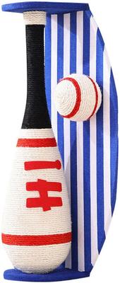 Show full view: NonoPets Baseball Bat 24.8-in Hemp Cat Scratching Post with Ball Toy slide 6 of 7