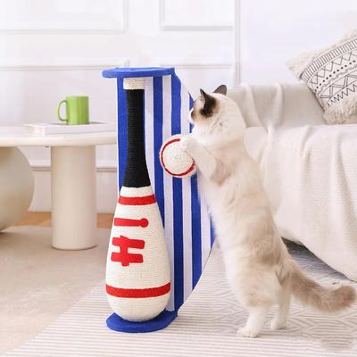 Show full view: NonoPets Baseball Bat 24.8-in Hemp Cat Scratching Post with Ball Toy slide 5 of 7