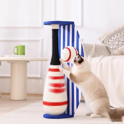 Show full view: NonoPets Baseball Bat 24.8-in Hemp Cat Scratching Post with Ball Toy slide 4 of 7